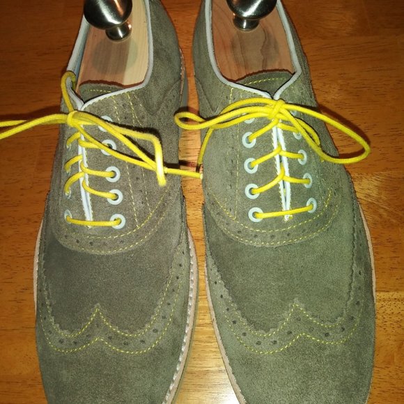 Grey Nubuck Johnston & Murphy Wingtips. Size: (8M) - Picture 1 of 4